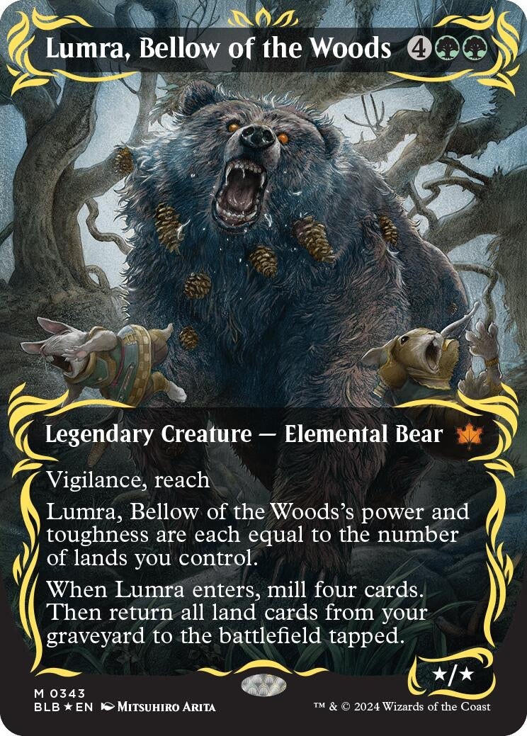 Lumra, Bellow of the Woods (Borderless) (Raised Foil) (343) (Bloomburrow)