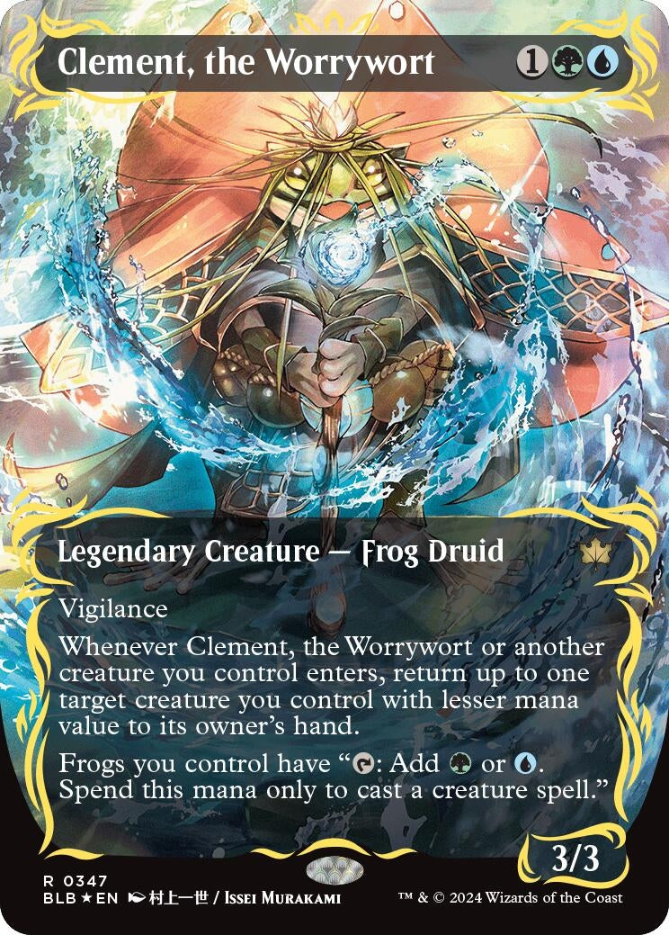 Clement, the Worrywort (Borderless) (Raised Foil) (347) (Bloomburrow)