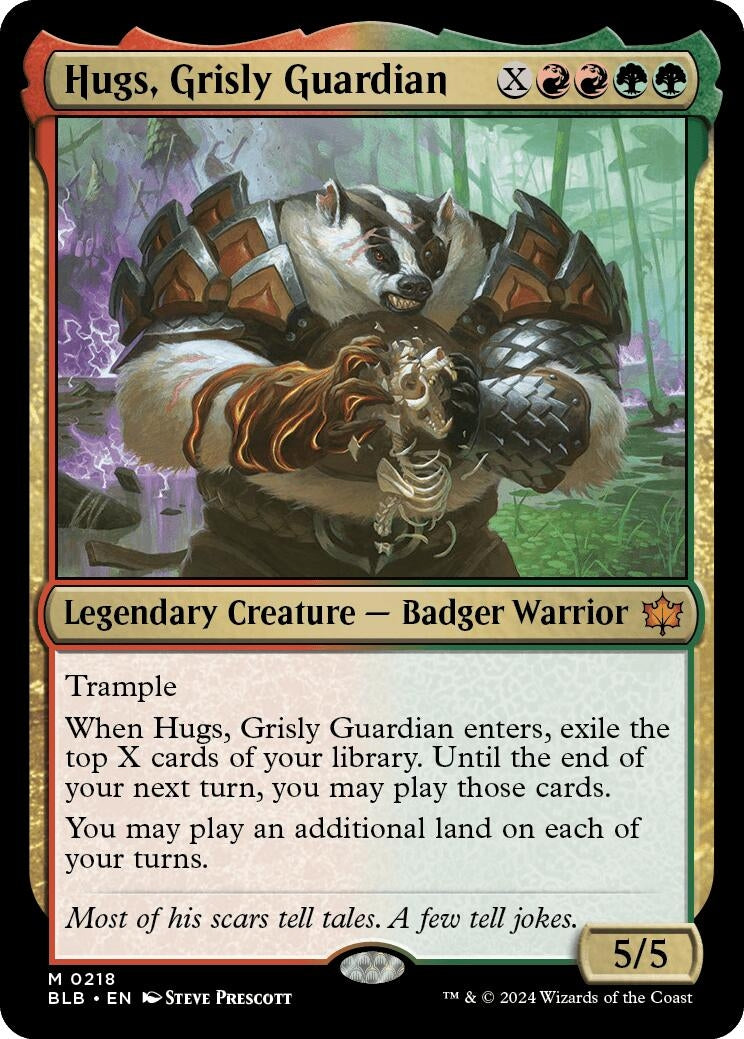 Hugs, Grisly Guardian (218) (Bloomburrow)