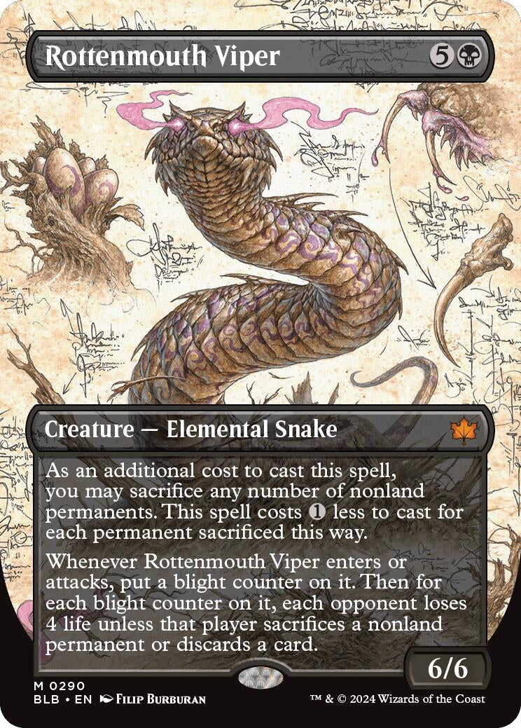 Rottenmouth Viper (Borderless) (290) (Bloomburrow)