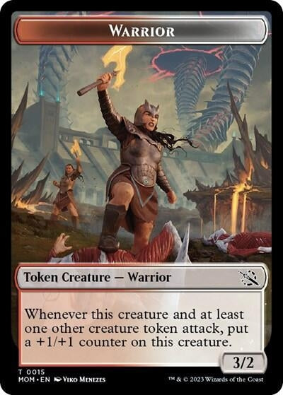 Warrior // Phyrexian Hydra (0012) Double-Sided Token (15 // 12) (March of the Machine)