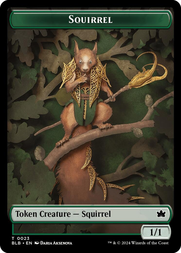 Squirrel // Food Double-Sided Token (23 // 27) (Bloomburrow)
