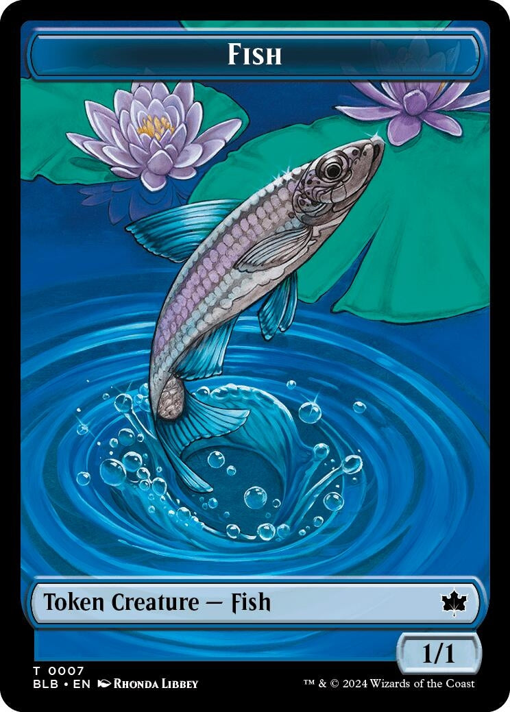 Fish // Tender Wildguide Double-Sided Token (7 // 24) (Bloomburrow)