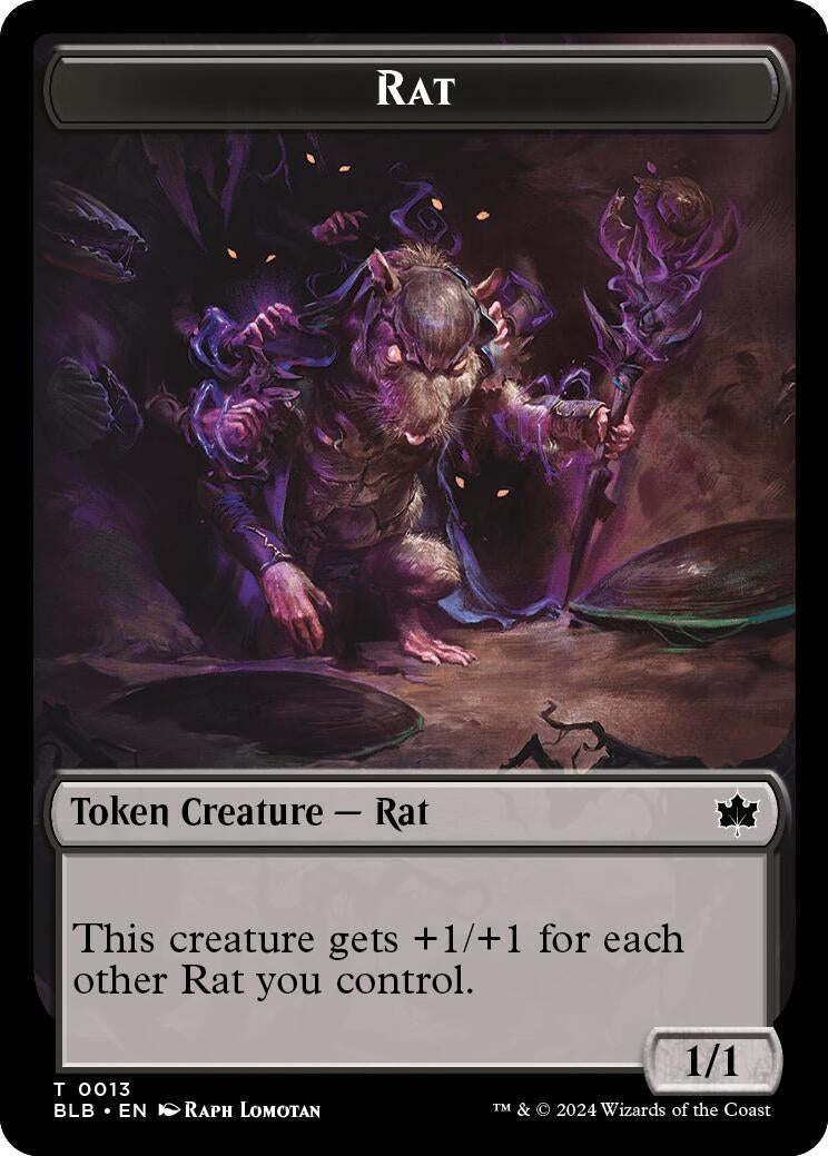 Image for Rat // Splash Lasher Double-Sided Token (13 // 8) (Bloomburrow) - Magic: The Gathering