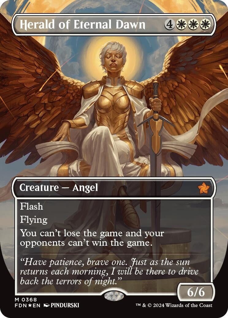 Image for Herald of Eternal Dawn (Borderless) (Mana Foil) (368) (Foundations) - Magic: The Gathering