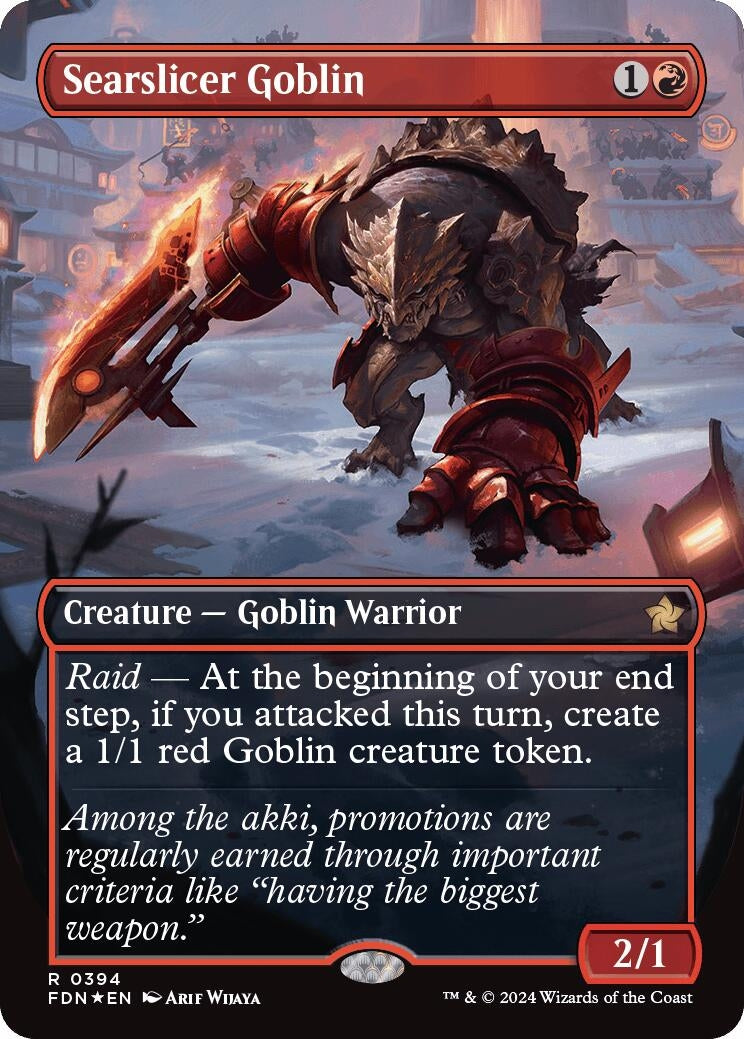 Searslicer Goblin (Borderless) (Mana Foil) (394) (Foundations)