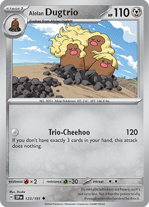 Alolan Dugtrio (123/191) (SV08: Surging Sparks)