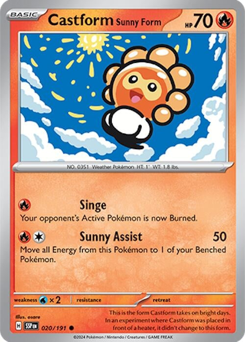 Castform Sunny Form (020/191) (SV08: Surging Sparks)