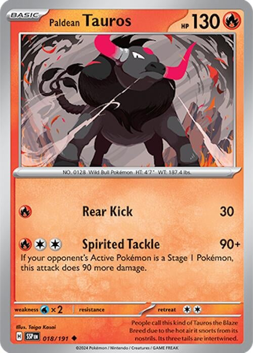 Paldean Tauros (018/191) (SV08: Surging Sparks)