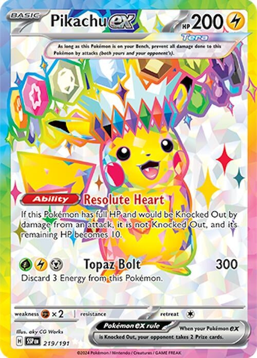 Pikachu ex (219/191) (SV08: Surging Sparks)