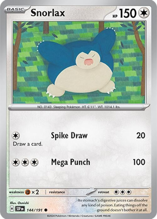 Snorlax (144/191) (SV08: Surging Sparks)