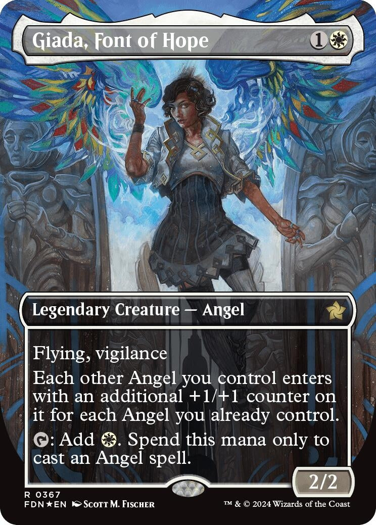 Image for Giada, Font of Hope (Borderless) (Mana Foil) (367) (Foundations) - Magic: The Gathering
