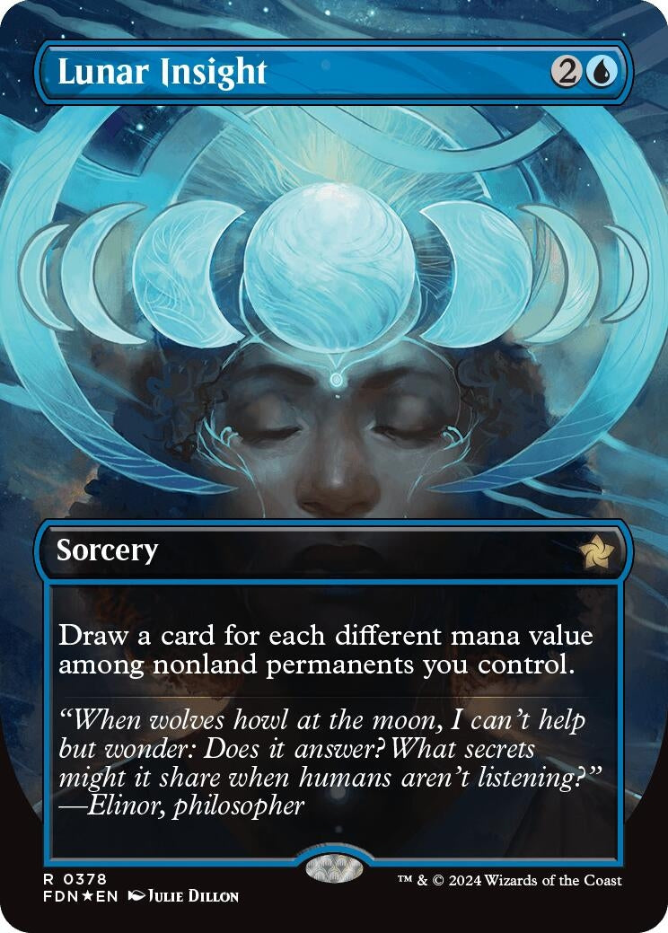 Lunar Insight (Borderless) (Mana Foil) (378) (Foundations)