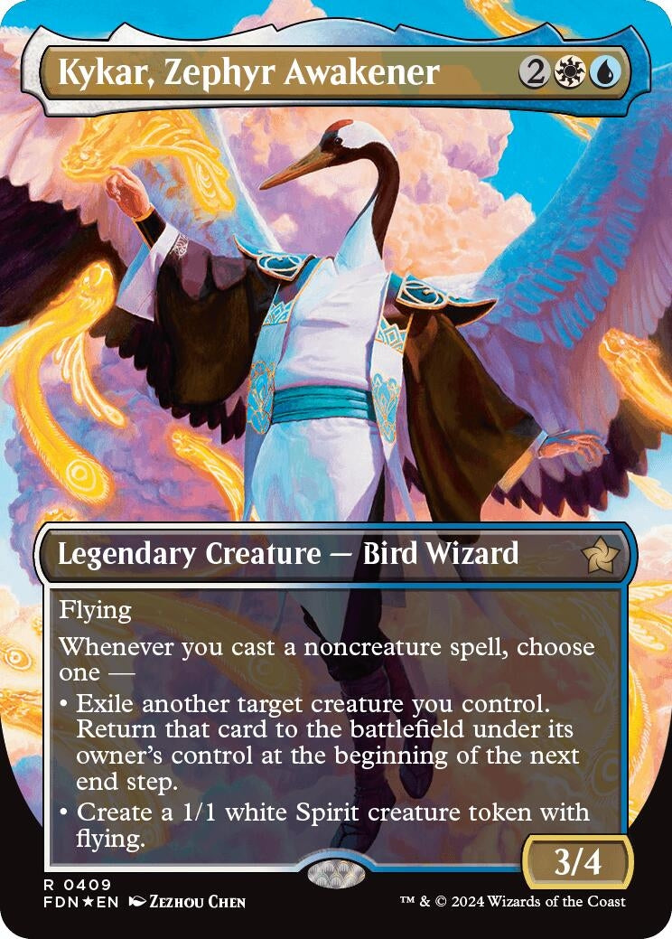 Kykar, Zephyr Awakener (Borderless) (Mana Foil) (409) (Foundations)