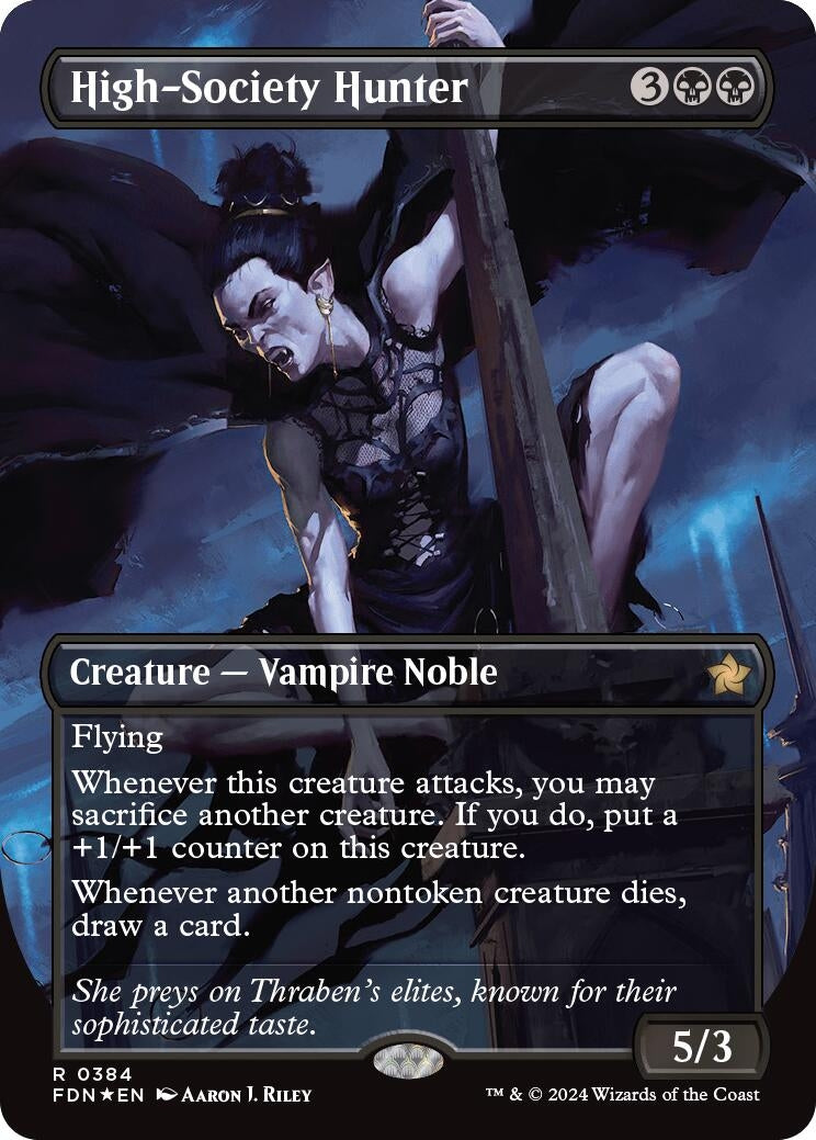 Image for High-Society Hunter (Borderless) (Mana Foil) (384) (Foundations) - Magic: The Gathering