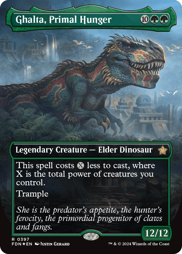 Ghalta, Primal Hunger (Borderless) (Mana Foil) (397) (Foundations)