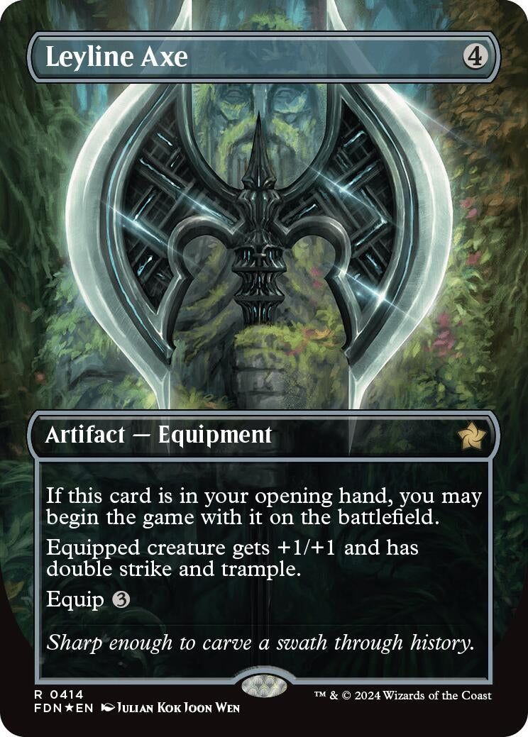 Image for Leyline Axe (Borderless) (Mana Foil) (414) (Foundations) - Magic: The Gathering