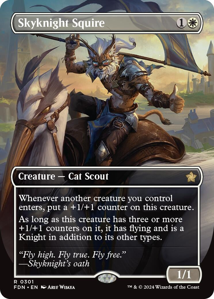 Image for Skyknight Squire (Borderless) (301) (Foundations) - Magic: The Gathering
