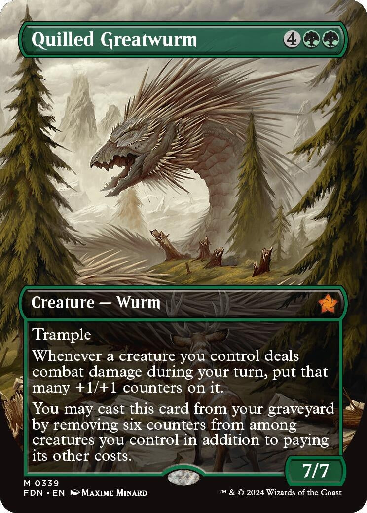 Quilled Greatwurm (Borderless) (339) (Foundations)