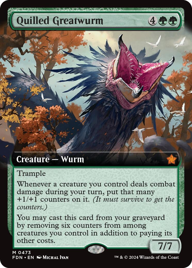 Image for Quilled Greatwurm (Extended Art) (473) (Foundations) - Magic: The Gathering
