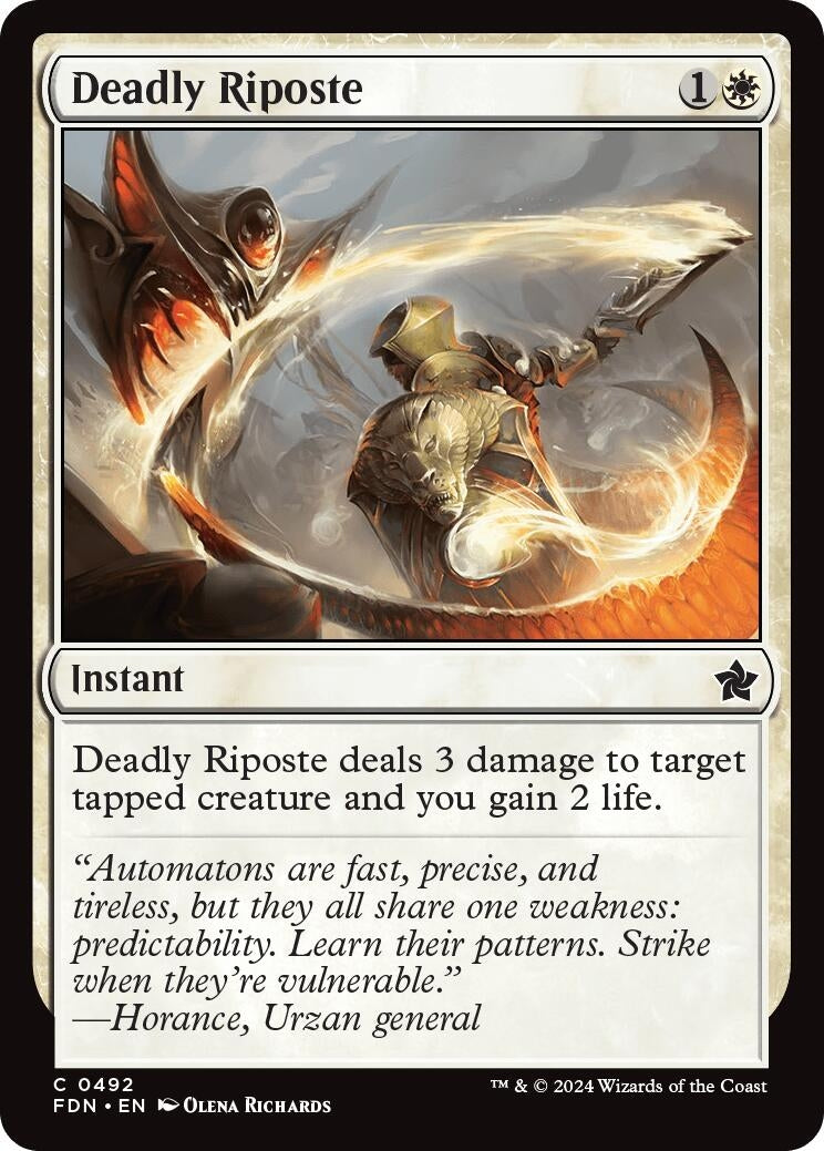 Image for Deadly Riposte (492) (Foundations) - Magic: The Gathering