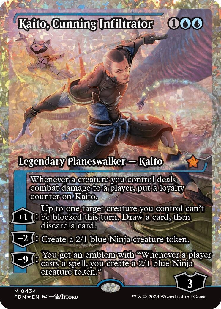 Kaito, Cunning Infiltrator (Showcase) (Fracture Foil) (434) (Foundations)