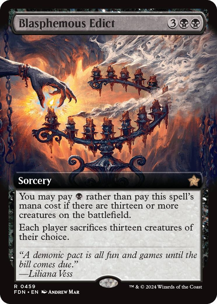 Image for Blasphemous Edict (Extended Art) (459) (Foundations) - Magic: The Gathering