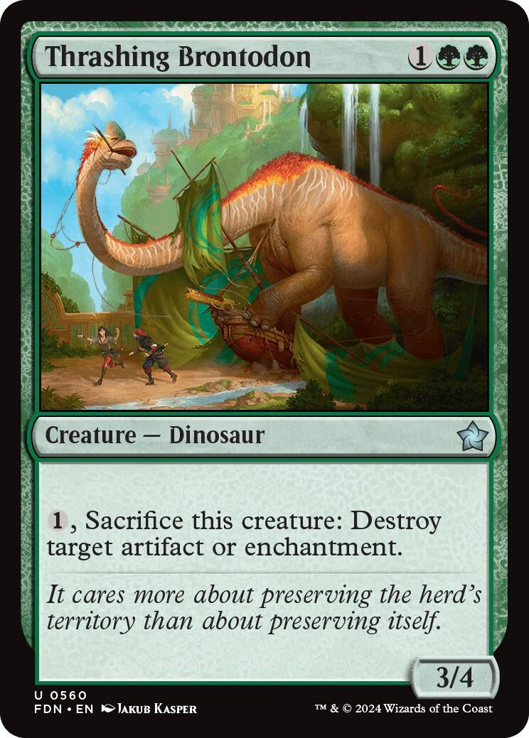 Image for Thrashing Brontodon (560) (Foundations) - Magic: The Gathering