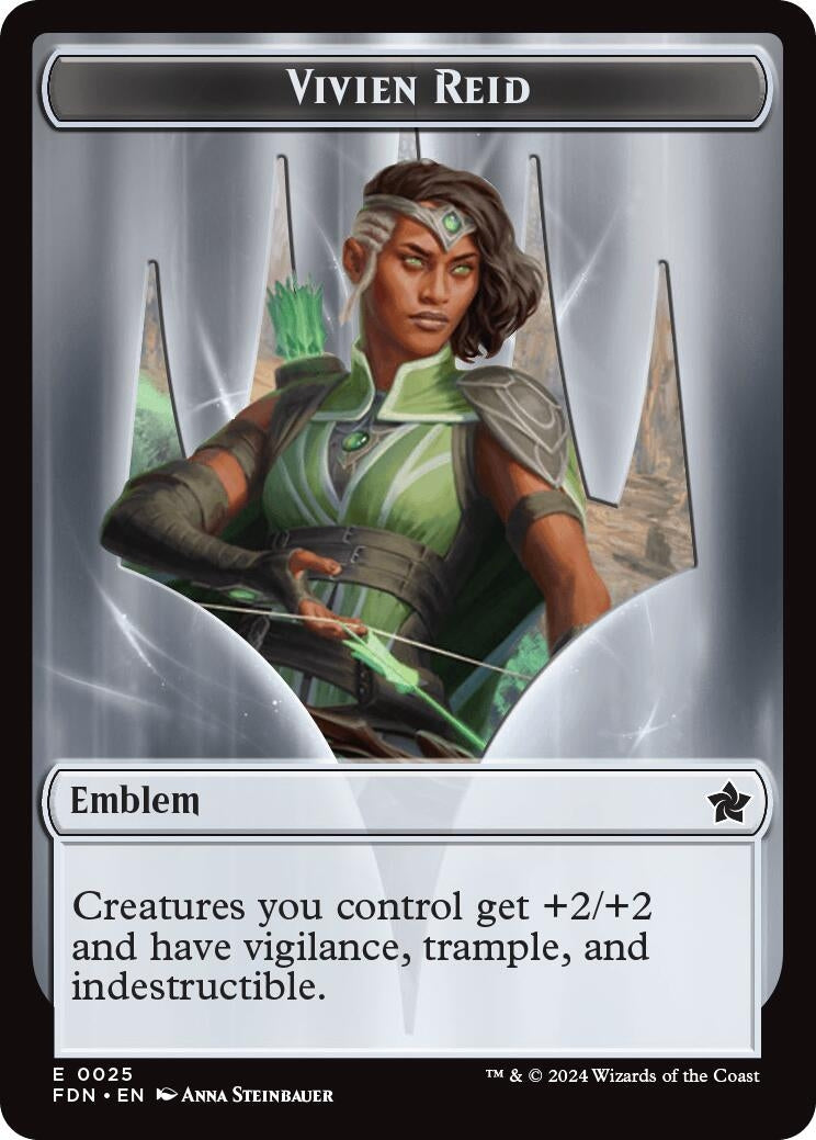 Emblem - Vivien Reid // Elf Warrior Double-Sided Token (25 // 19) (Foundations)