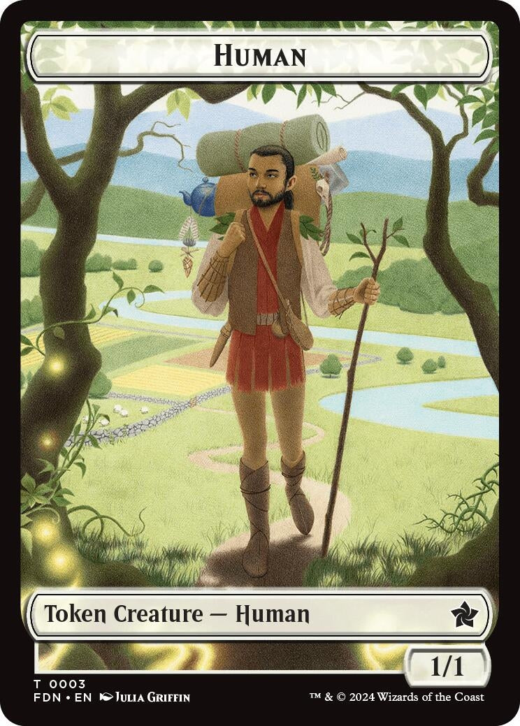 Human // Knight Double-Sided Token (3 // 4) (Foundations)