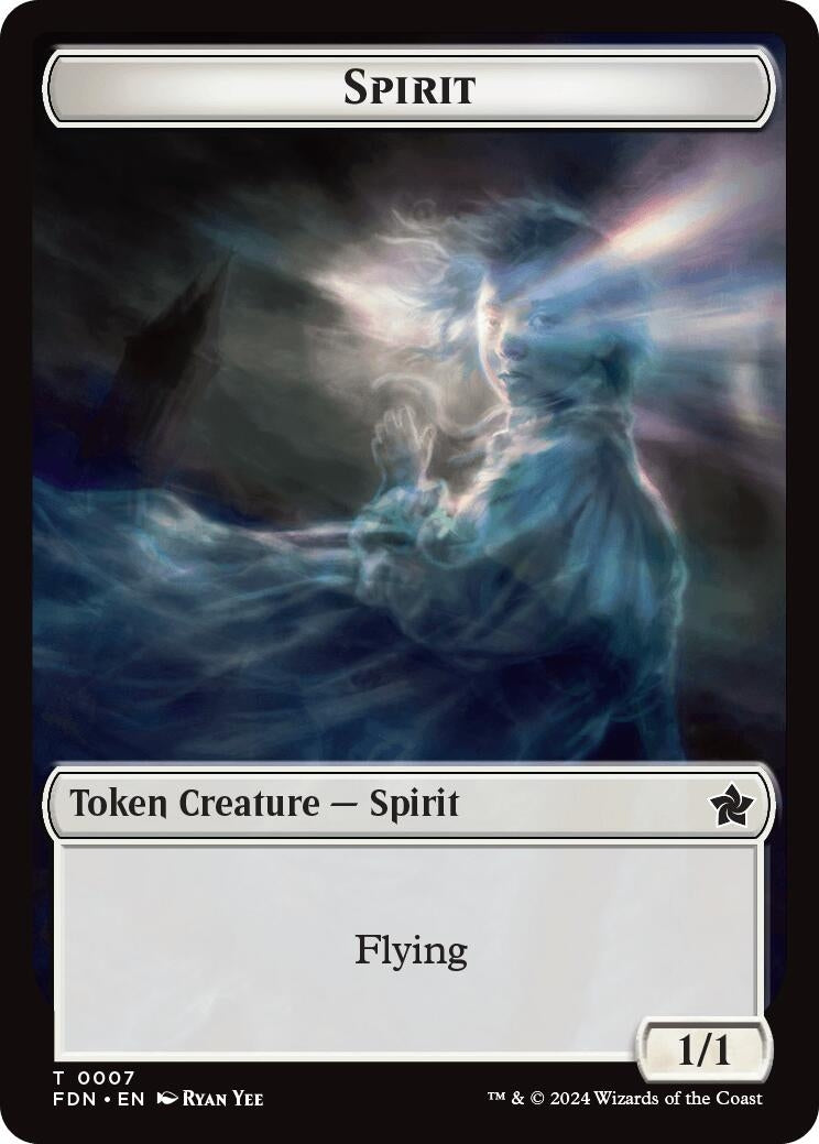 Spirit // Cat (0001) Doubled-Sided Token (1 // 7) (Foundations)