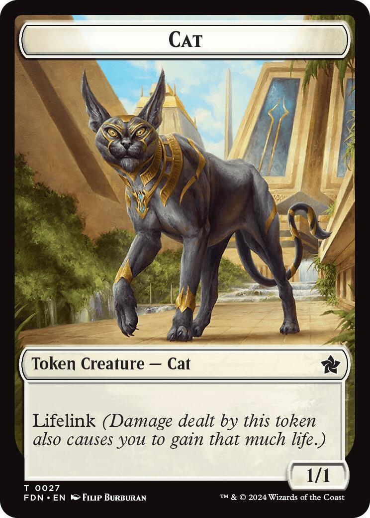 Cat (0027) // Phyrexian Goblin Double-Sided Token (27 // 31) (Foundations)