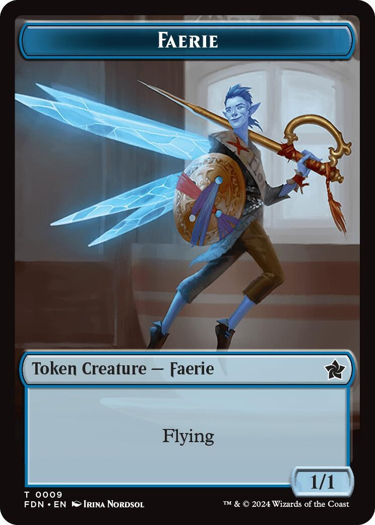 Image for Faerie // Zombie Double-Sided Token (9 // 15) (Foundations) - Magic: The Gathering