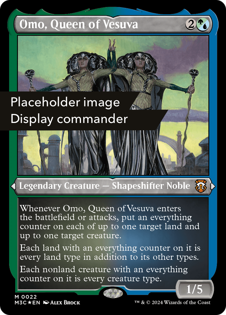 Omo, Queen of Vesuva (Display Commander) (Ripple Foil) - Thick Stock (M3C-149) - Modern Horizons 3 Commander Foil