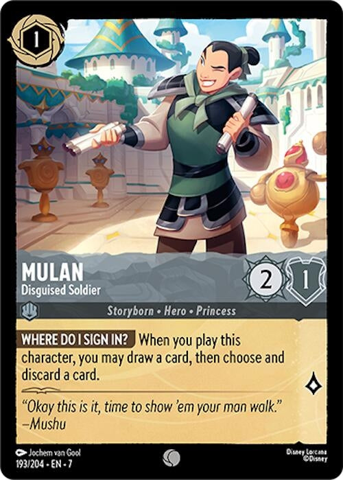 Image for Mulan - Disguised Soldier (193/204) (Archazia's Island) - Disney Lorcana