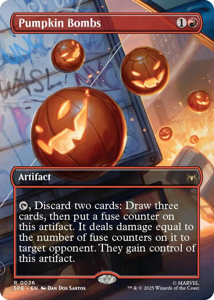 Image for Pumpkin Bombs (Borderless) (26) (Marvel's Spider-Man: Eternal-Legal) - Magic: The Gathering