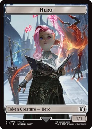 Hero (0005) // Moogle (0011) Double-Sided Token (5 // 11) (FIN)