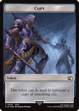 Copy (0025) // Moogle (0034) Double-Sided Token (Surge Foil) (25 // 34) (FIN)