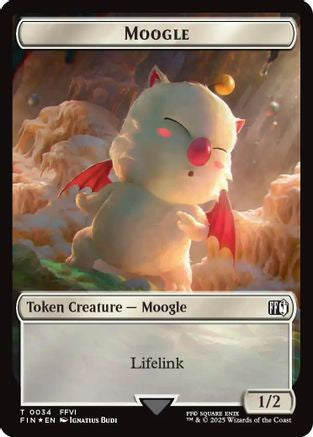 Moogle (0034) // Treasure (0036) Double-Sided Token (Surge Foil) (34 // 36) (FIN)