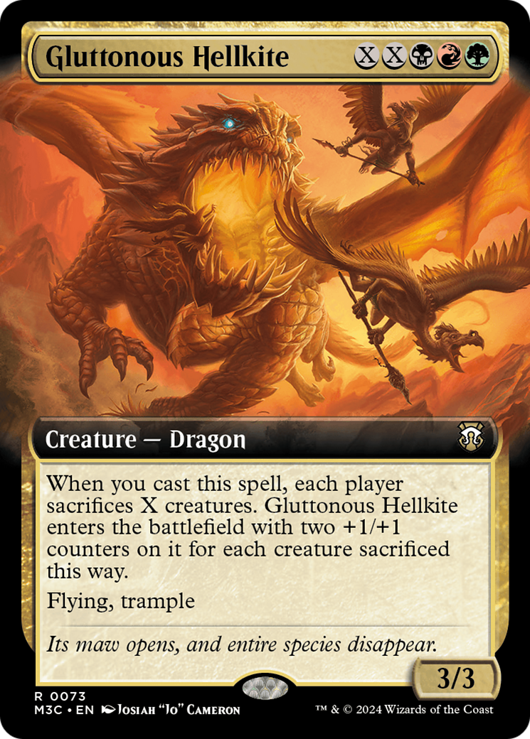 Gluttonous Hellkite (Extended Art) (M3C-073) - Modern Horizons 3 Commander: (Extended Art) Foil