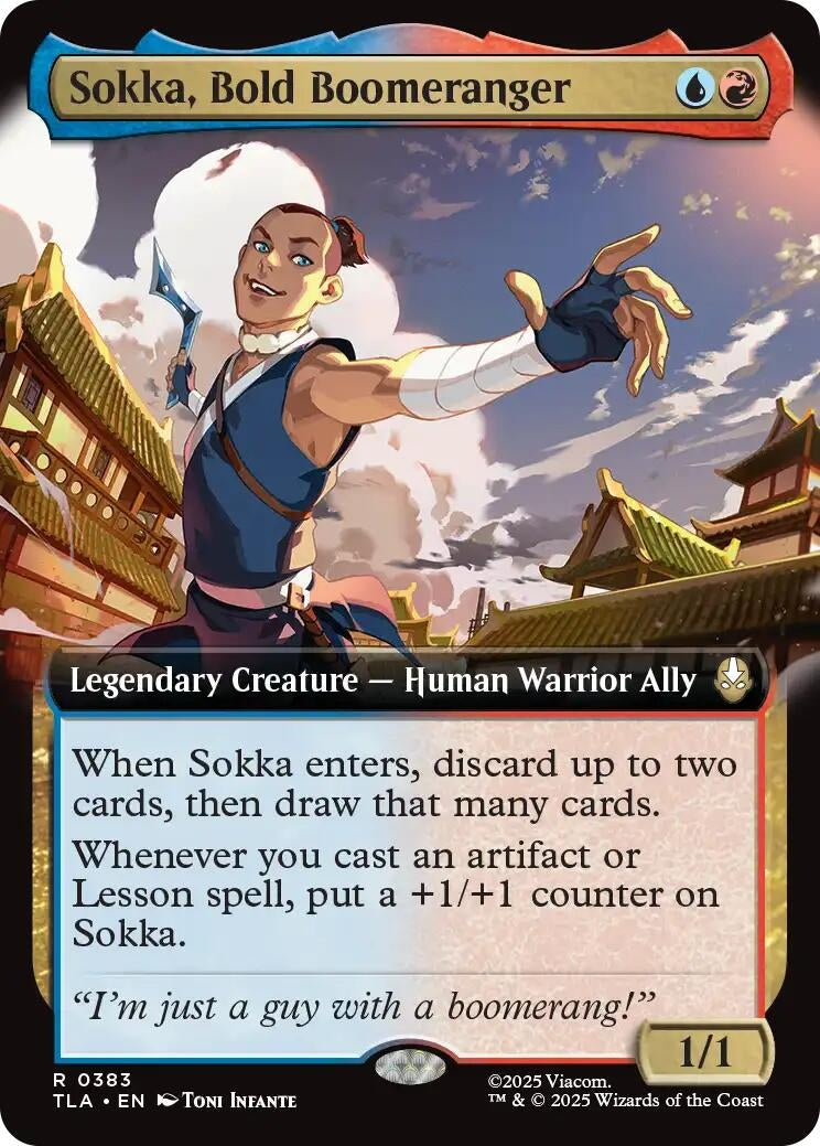 Image for Sokka, Bold Boomeranger (Extended Art) (383) (TLA) - Magic: The Gathering