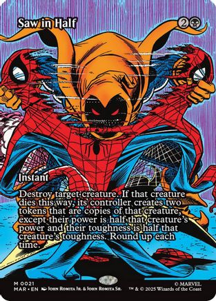 Saw in Half (Borderless) (MAR-021) - Marvel Eternal-Legal Foil
