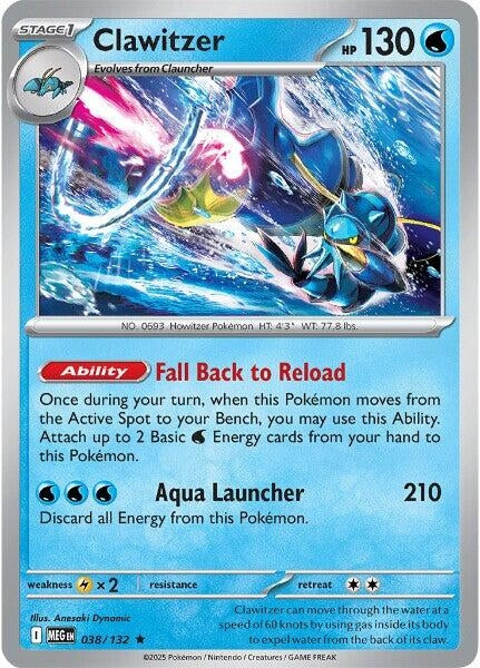 Image for Clawitzer (038/132) (ME01: Mega Evolution) - Pokemon
