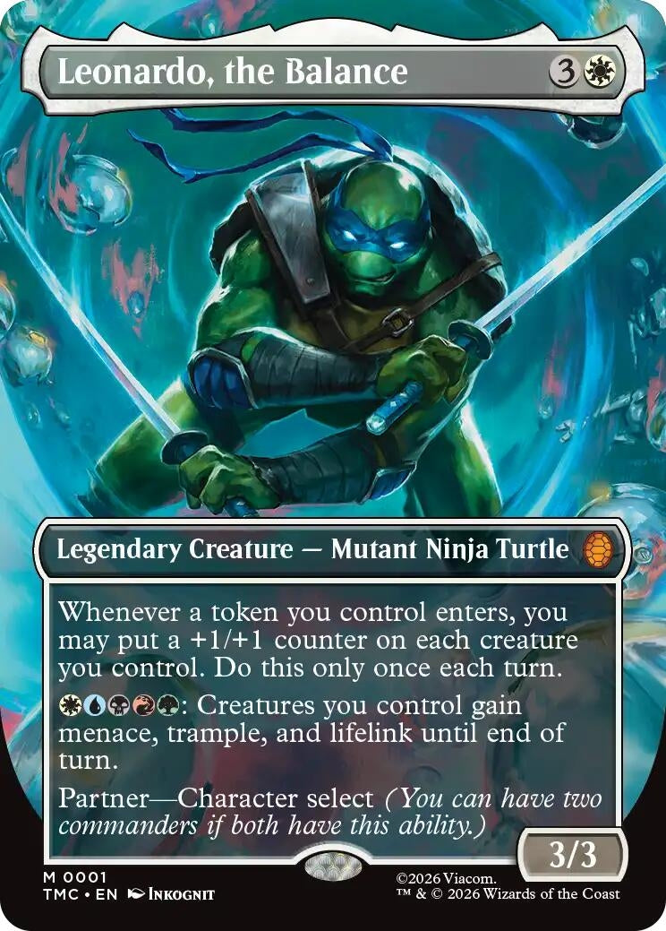 Image for Leonardo, the Balance (0001) (Borderless) (1) (Teenage Mutant Ninja Turtles) - Magic: The Gathering
