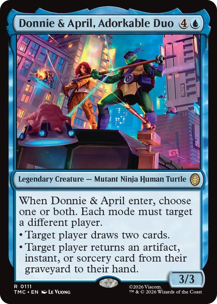 Image for Donnie & April, Adorkable Duo (111) (Teenage Mutant Ninja Turtles) - Magic: The Gathering