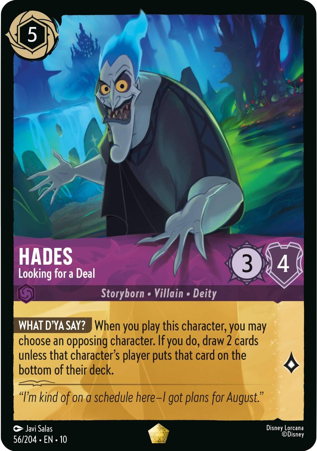 Image for Hades - Looking for a Deal (56/204) (Whispers in the Well) - Disney Lorcana