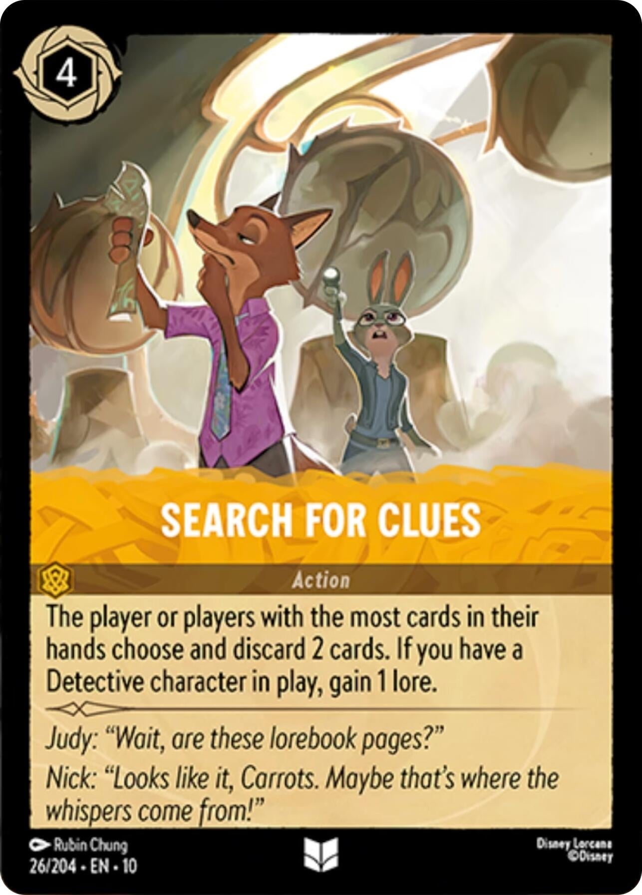 Image for Search For Clues (26/204) (Whispers in the Well) - Disney Lorcana