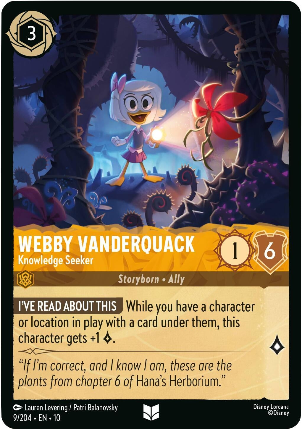 Image for Webby Vanderquack - Knowledge Seeker (9/204) (Whispers in the Well) - Disney Lorcana