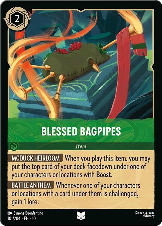 Image for Blessed Bagpipes (101/204) (Whispers in the Well) - Disney Lorcana