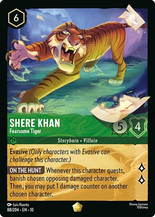 Image for Shere Khan - Fearsome Tiger (88/204) (Whispers in the Well) - Disney Lorcana